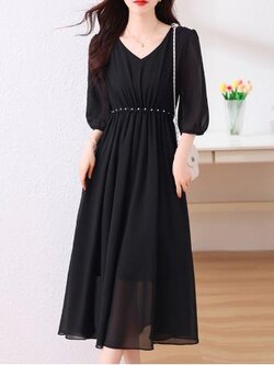 เดรสสีดำสุภาพ เรียบหรู ดูดี เหมาะกับทุกโอกาส | เดรสผู้หญิงแฟชั่นสุภาพ