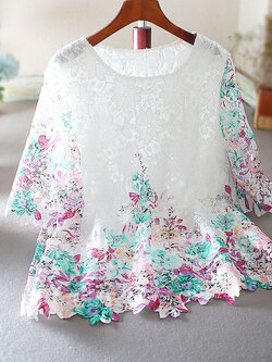 เสื้อลินิน เสื้อผ้าฝ้ายลินิน เสื้อเชิ้ตผ้าลินิน ปักลายสวยๆด้วยด้าย สไตล์VINTAGE