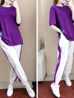 ชุดวอร์ม สูทเกาหลี Jumpsuit ชุดจั้มสูท ชุดเซท 2 ชิ้น ชุดกีฬาผู้หญิง ชุดออกกำลังกาย เสื้อกันหนาว ชุดวอร์มคู่