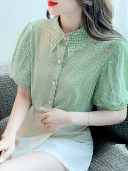 เสื้อลูกไม้ แขนสั้น