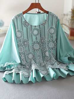 เสื้อลินิน เสื้อผ้าฝ้ายลินิน เสื้อเชิ้ตผ้าลินิน ปักลายสวยๆด้วยด้าย สไตล์VINTAGE