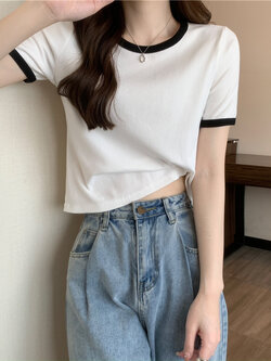 เสื้อผ้าวัยรุ่นเกาหลี เสื้อยืดวัยรุ่นผู้หญิง มีขนาด S M L XL