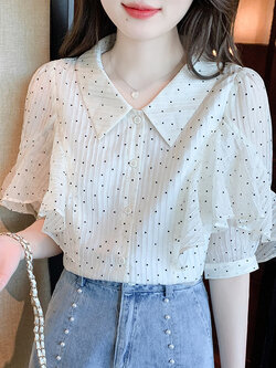 เสื้อลูกไม้ แขนสั้น