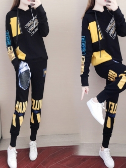 ชุดวอร์ม สูทเกาหลี Jumpsuit ชุดจั้มสูท ชุดเซท 2 ชิ้น ชุดกีฬาผู้หญิง ชุดออกกำลังกาย เสื้อกันหนาว ชุดวอร์มคู่