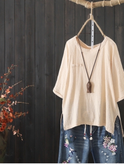 เสื้อผ้าฝ้าย ผ้าลินิน มีขนาดไซส์เดียว อกประมาณ100ซม.หรือประมาณ 40นิ้วขึ้นไป