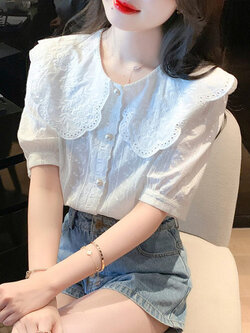 เสื้อลูกไม้ แขนสั้น