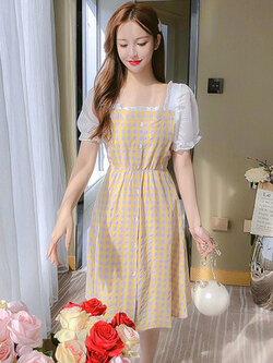 เดรสวัยรุ่น เดรสลูกไม้ชีฟอง By Meiyi women's clothing