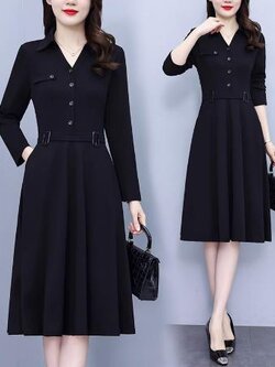 เดรสสีดำสุภาพ เรียบหรู ดูดี เหมาะกับทุกโอกาส | เดรสผู้หญิงแฟชั่นสุภาพ