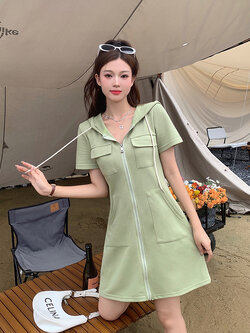 เดรสแขนสั้น มีไซส์ L-4XLอก 38-47 นิ้ว ใส่ได้ทั้งสาวหุ่นดีน่ารักจนถึงสาวอวบพลัสไซส์