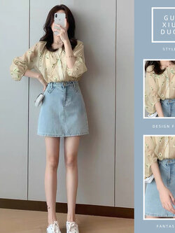 เดรสแขนสั้นมีไซส์L-4XLอก38-47นิ้ว