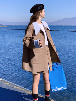 เสื้อโค้ท เสื้อโค้ทกันหนาว เสื้อโค้ทใส่เที่ยวต่างประเทศ ยี่ห้อ: Qianziqian