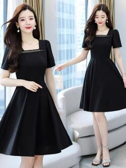 เดรสสีดำสุภาพ เรียบหรู ดูดี เหมาะกับทุกโอกาส | เดรสผู้หญิงแฟชั่นสุภาพ