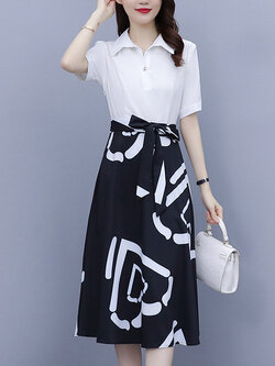 ชุดเดรสคนอ้วนแขนยาว ชุดเดรสคนอ้วนสไตล์เกาหลี เดรสแขนยาว