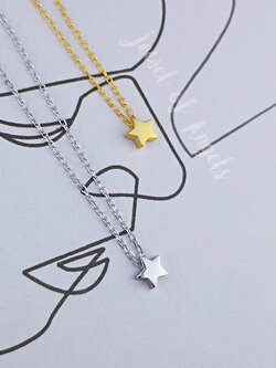 สร้อยคอสั้นเงินแท้ S925 รุ่น Stellar สร้อยลายโซ่ จี้ดาว มินิมอล สีเงิน สีทอง สร้อยคอแฟชั่น Silver925
