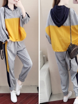 ชุดวอร์ม สูทเกาหลี Jumpsuit ชุดจั้มสูท ชุดเซท 2 ชิ้น ชุดกีฬาผู้หญิง ชุดออกกำลังกาย เสื้อกันหนาว ชุดวอร์มคู่