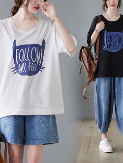 เสื้อยืดคนอ้วน สไตล์ญี่ปุ่น เสื้อยืดคนอ้วนผู้หญิง เสื้อทีเชิ้ตตัวใหญ่