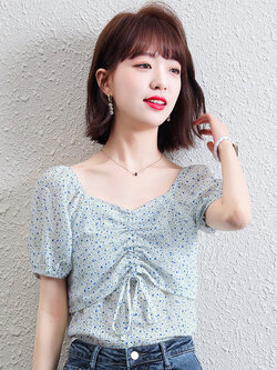 เสื้อลูกไม้ แขนสั้น