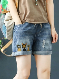 กางเกงยีนส์วินเทจหญิง กางเกงยีนส์ลายวินเทจ