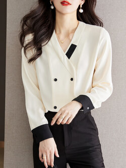 เสื้อเชิ้ตผู้หญิงแขนยาว เสื้อเชิ้ตผู้หญิงใส่ทํางาน 390 บาทต่อชิ้น ฟรีค่าจัดส่ง