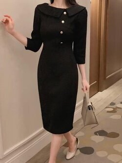 เดรสสีดำสุภาพ เรียบหรู ดูดี เหมาะกับทุกโอกาส | เดรสผู้หญิงแฟชั่นสุภาพ