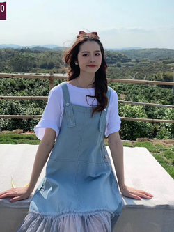 เดรสแขนสั้นมีไซส์L-4XLอก38-47นิ้ว