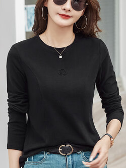 เสื้อยืดสีดำ แฟชั่น เสื้อยืด T-shirt สีดำ สวมใส่สบาย ไม่ร้อน