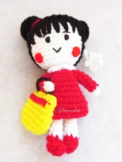 พวงกุญแจมารูโกะถักไหมพรม ขนาด 4 นิ้ว maroko crochet keychain 4 inch