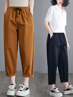 กางเกงผ้าลินิน กางเกงผ้าลินินหญิง กางเกงผ้าลินิน เอว ยางยืด