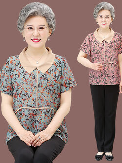 เสื้อคุณยาย เสื้อผู้วัยอายุ60-70ปี มีขนาด L-4XL(อกประมาณ35-45นิ้ว)