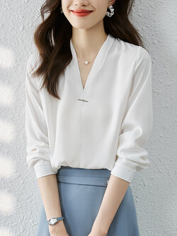 เสื้อเชิ้ตผู้หญิงแขนยาว เสื้อเชิ้ตผู้หญิงใส่ทํางาน 390 บาทต่อชิ้น ฟรีค่าจัดส่ง