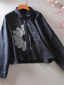 เสื้อลินิน เสื้อผ้าฝ้ายลินิน เสื้อเชิ้ตผ้าลินิน ปักลายสวยๆด้วยด้าย สไตล์VINTAGE