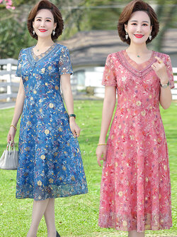 เดรสวัยผู้ใหญ่40-60ปี เดรสคุณแม่ ชุดเดรสทำงานวัยผู้ใหญ่ แบรนด์ MAMA DRESS