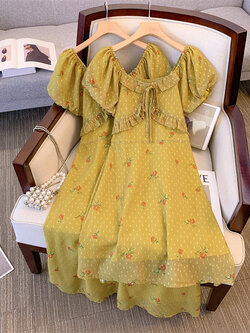 เดรสแขนสั้น มีไซส์ L-4XLอก 38-47 นิ้ว ใส่ได้ทั้งสาวหุ่นดีน่ารักจนถึงสาวอวบพลัสไซส์ จัดส่งฟรี! ทักแชทสั่งซื้อ