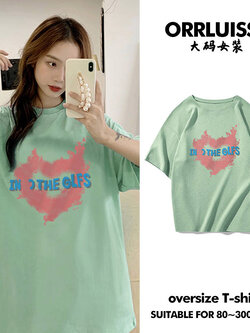 เสื้อโอเวอร์ไซส์เกาหลี เสื้อยืดพลัสไซส์ เสื้อยืดคนอ้วน เสื้อยืดโอเวอร์ไซส์ผู้หญิง