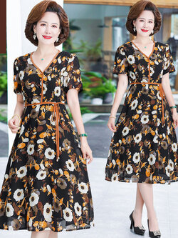 เดรสวัยผู้ใหญ่40-60ปี เดรสคุณแม่ ชุดเดรสทำงานวัยผู้ใหญ่ แบรนด์ MAMA DRESS