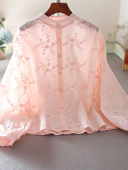 เสื้อลินิน เสื้อผ้าฝ้ายลินิน เสื้อเชิ้ตผ้าลินิน ปักลายสวยๆด้วยด้าย สไตล์VINTAGE