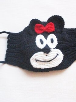 Bancrochet ผ้าปิดจมูกถักโครเชต์ ลายเคโระ Crochet face mask fashion หลากสี 13x16x34 cm