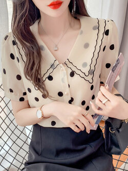 เสื้อลูกไม้ แขนสั้น