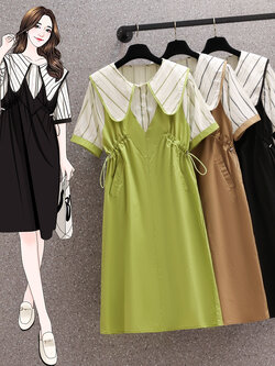 เดรสแขนสั้น มีไซส์ L-4XLอก 38-47 นิ้ว ใส่ได้ทั้งสาวหุ่นดีน่ารักจนถึงสาวอวบพลัสไซส์ จัดส่งฟรี! ทักแชทสั่งซื้อ