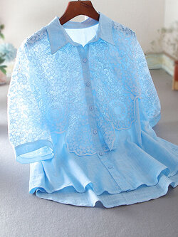 เสื้อลินิน เสื้อผ้าฝ้ายลินิน เสื้อเชิ้ตผ้าลินิน ปักลายสวยๆด้วยด้าย สไตล์VINTAGE