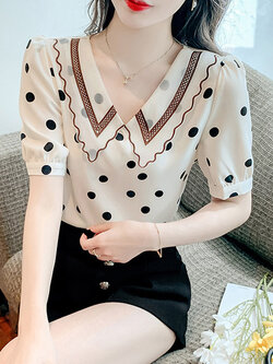 เสื้อลูกไม้ แขนสั้น