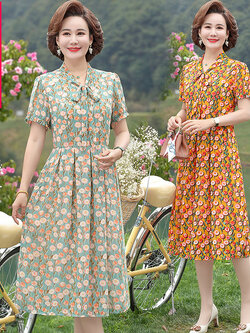 เดรสวัยผู้ใหญ่40-60ปี เดรสคุณแม่ ชุดเดรสทำงานวัยผู้ใหญ่ แบรนด์ MAMA DRESS