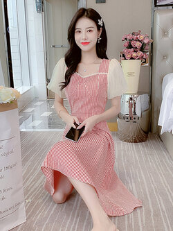 เดรสวัยรุ่น เดรสลูกไม้ชีฟอง By Meiyi women's clothing