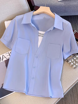 เสื้อเชิ้ตผู้หญิงใส่ทํางาน 390 บาทต่อชิ้น ฟรีค่าจัดส่ง