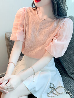 เสื้อลูกไม้ แขนสั้น