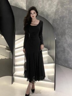 เดรสสีดำสุภาพ เรียบหรู ดูดี เหมาะกับทุกโอกาส | เดรสผู้หญิงแฟชั่นสุภาพ