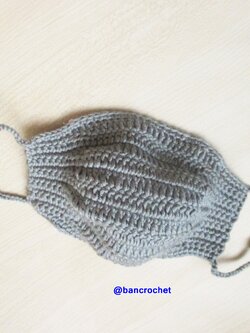 Bancrochet ผ้าปิดจมูกถักโครเชต์ ลายเคโระ Crochet face mask fashion หลากสี 13x16x34 cm