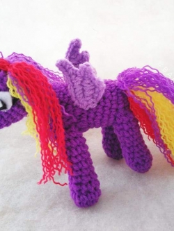 ม้าโพนี่ถัก pony amigurumi crochet ม่วง 4 นิ้ว