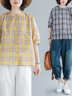 เสื้อผ้าฝ้าย เสื้อผ้าลินิน สไตล์ฤดูร้อน BY Lian Zhi Cotton and linen art สไตล์VINTAGE มีขนาดไซส์อกประมาณ 35-40 นิ้ว