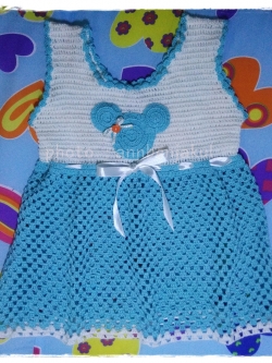 เสื้อเด็กมิกกี้เม้าท์ถักโครเชต์ (mickey mouse dress baby)